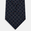 View 3 of product Navy Dotted Roundel Patterned Silk Tie OS
