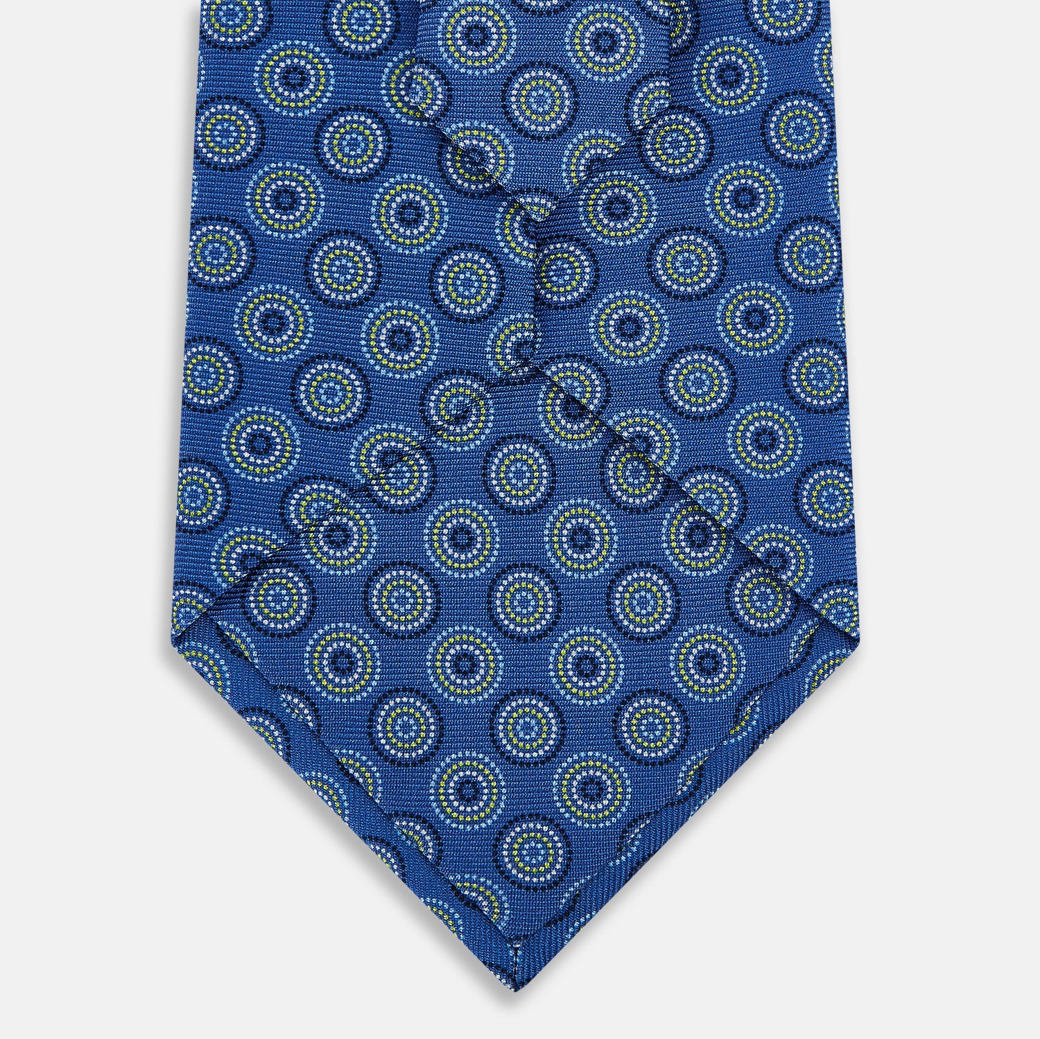 View 3 of product Avio Blue Dotted Roundel Patterned Silk Tie OS