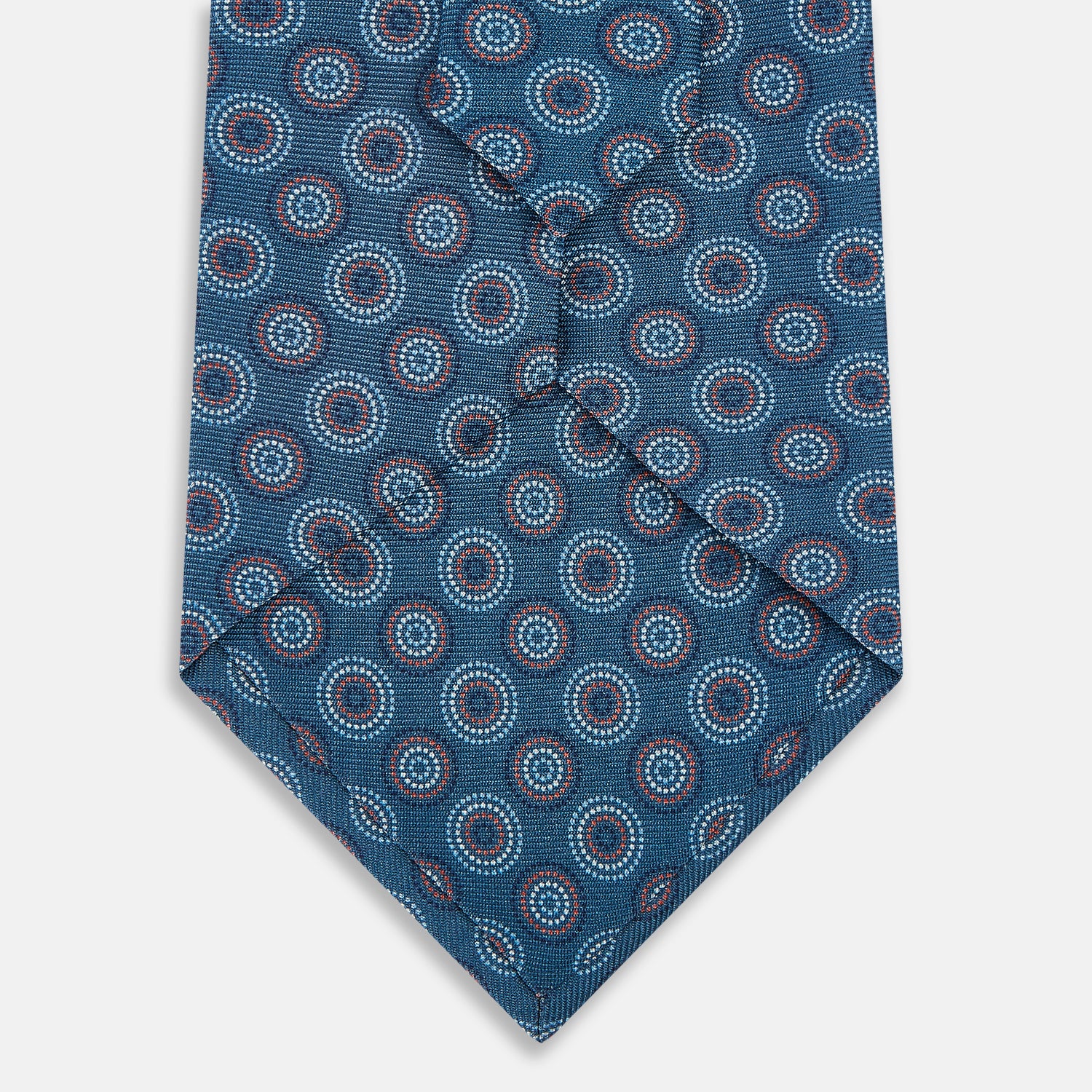 View 3 of product Blue Dotted Roundel Patterned Silk Tie OS