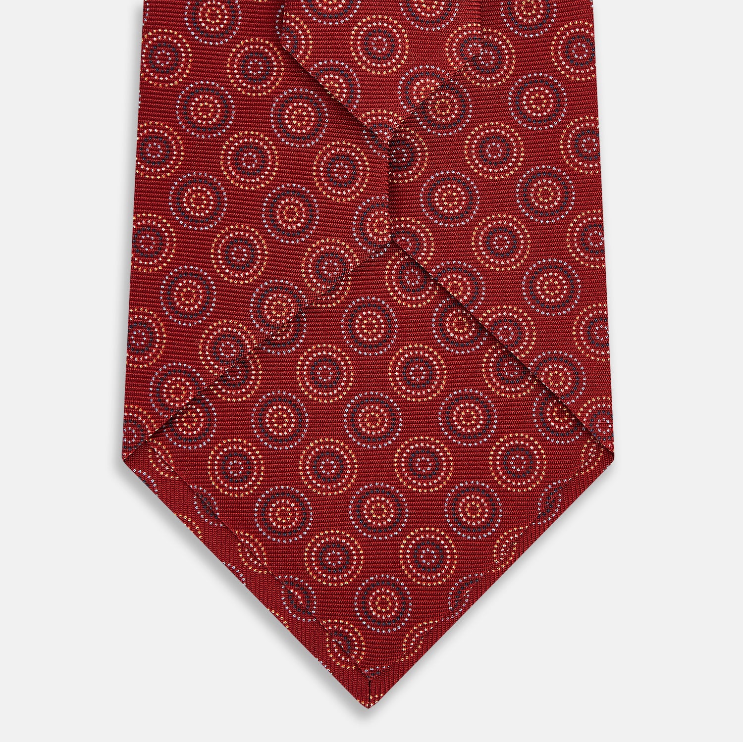 View 3 of product TIES 9.5CM MULTI CIRCLES PRINTED SILK RED OS