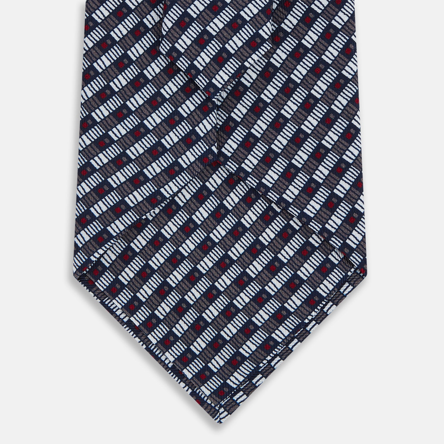View 3 of product Ash Hatched Mosaic Printed Silk Tie OS