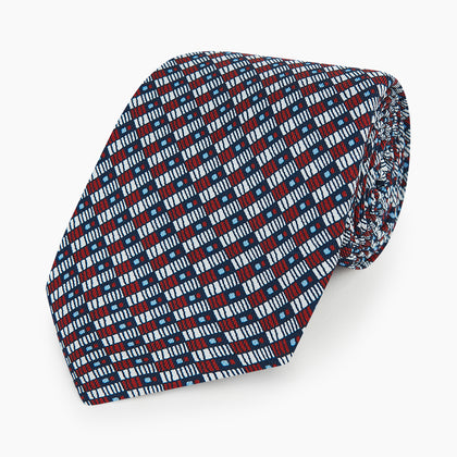 TIES 9.5CM GEOMETRIC RECTANGLES RED Image 4