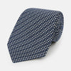 View 1 of product Navy Geometric Lattice Damier Printed Silk Tie OS