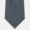 View 3 of product Navy Geometric Lattice Damier Printed Silk Tie OS