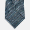 View 3 of product Blue Geometric Lattice Damier Printed Silk Tie OS