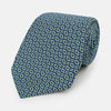 View 1 of product Pale Green Geometric Lattice Damier Printed Silk Tie OS