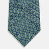 View 3 of product Pale Green Geometric Lattice Damier Printed Silk Tie OS
