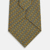View 3 of product Yellow Geometric Lattice Damier Printed Silk Tie OS