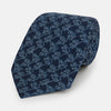 View 1 of product Dark Navy Floral Jigsaw Printed Silk Tie OS