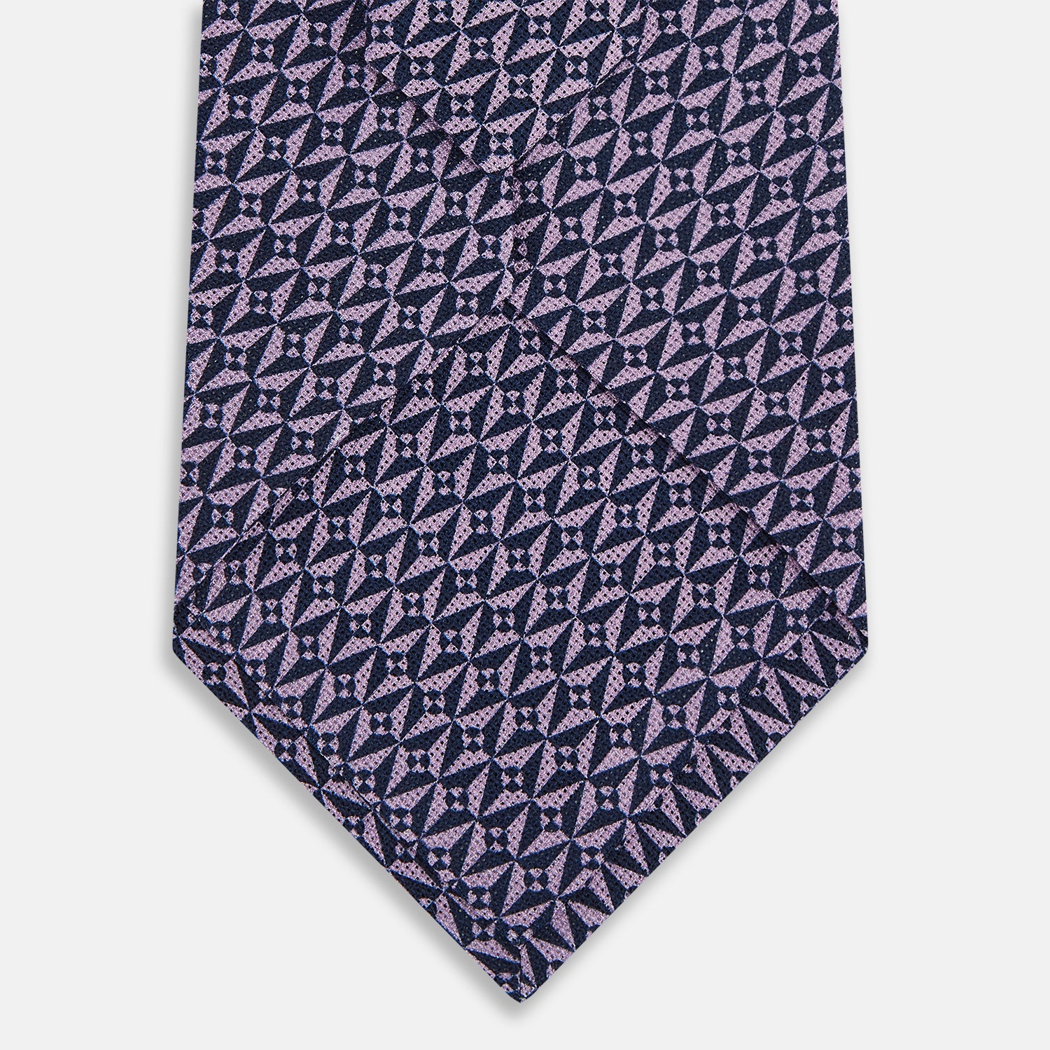 View 3 of product TIES 9.5CM LOZENGE PATTERNED PRINTED SILK PURPLE OS