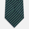 View 3 of product Kelly Green Beaded Ticking Stripe Printed Silk Tie OS