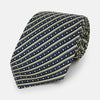 View 1 of product Yellow Beaded Ticking Stripe Printed Silk Tie OS