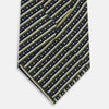 View 3 of product Yellow Beaded Ticking Stripe Printed Silk Tie OS