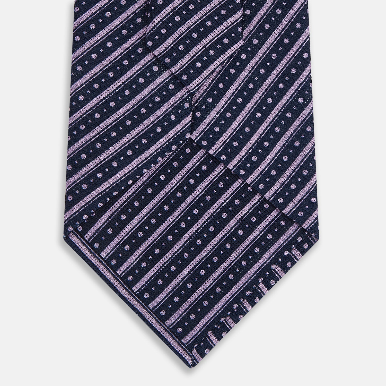 View 3 of product Lilac Beaded Ticking Stripe Silk Tie OS