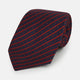 Red Beaded Ticking Stripe Silk Tie OS