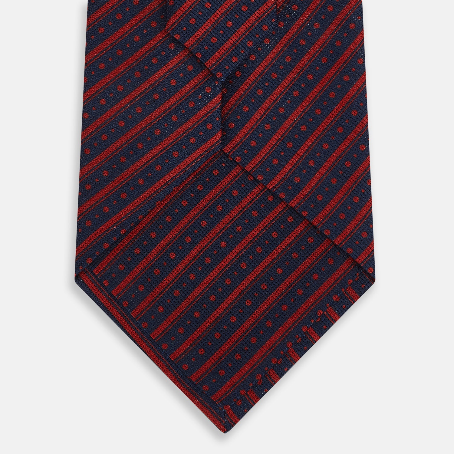 View 3 of product Red Beaded Ticking Stripe Silk Tie OS