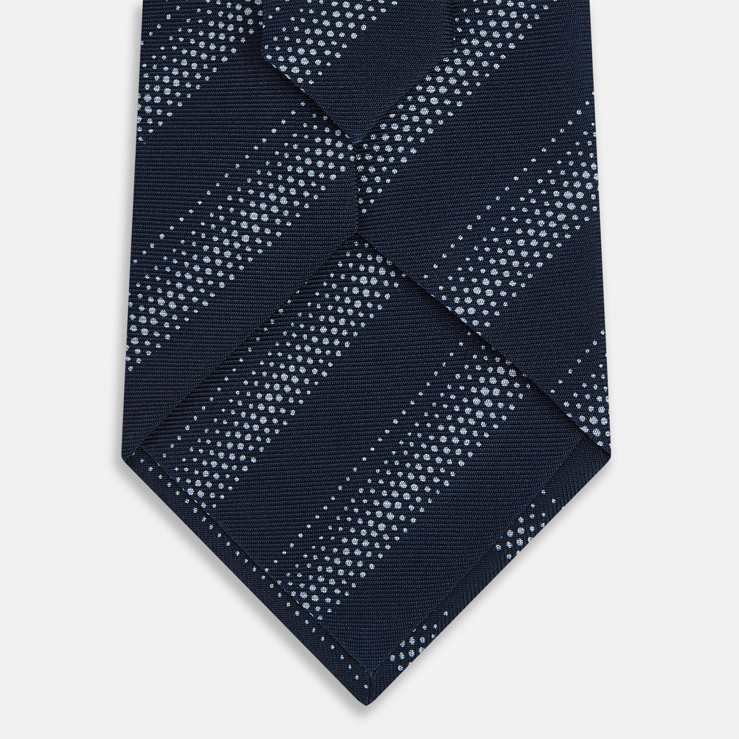 View 3 of product TIES 9.5CM DOT STRIPE PRINTED SILK NAVY OS
