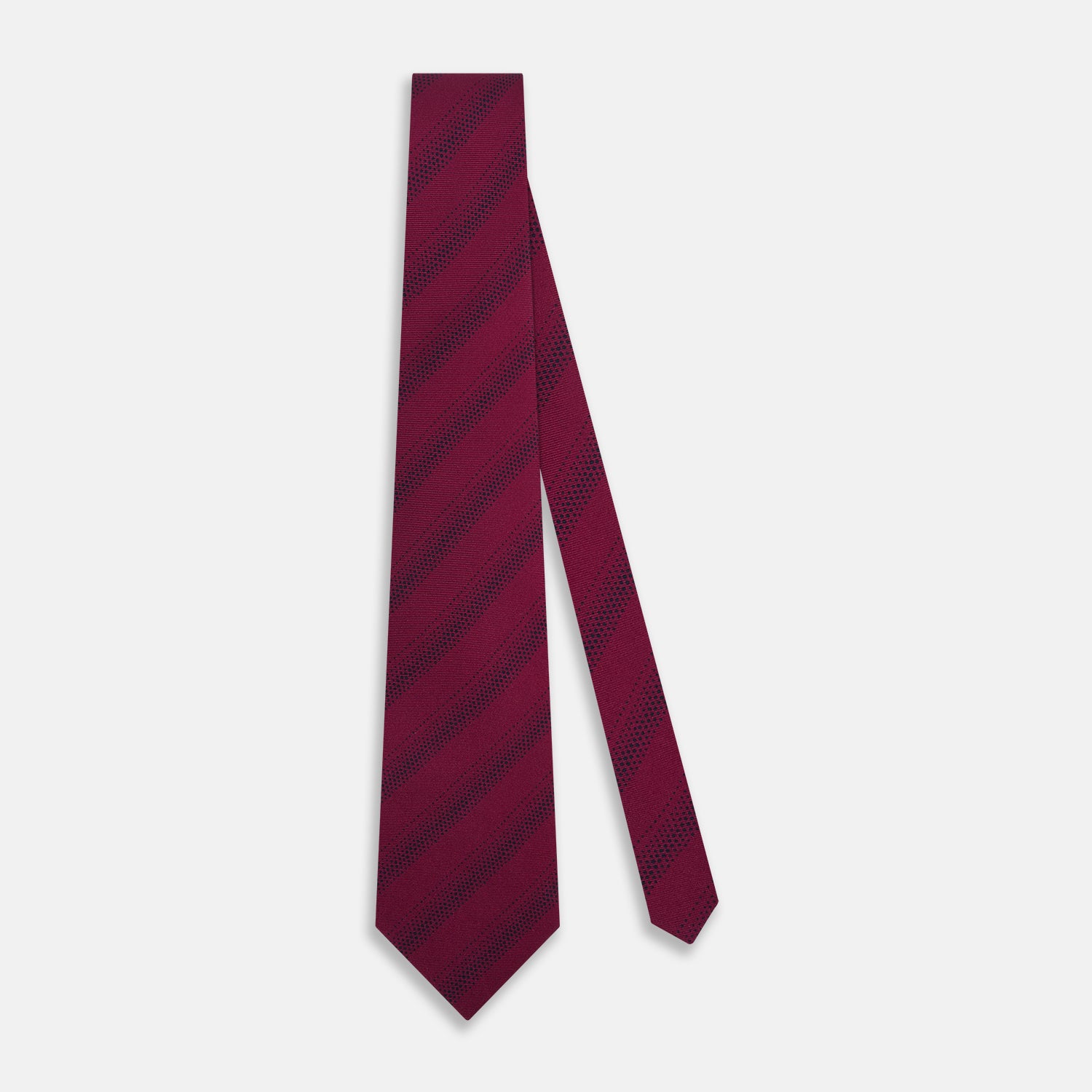 View 2 of product TIES 9.5CM DOT STRIPE PRINTED SILK BURGUNDY OS