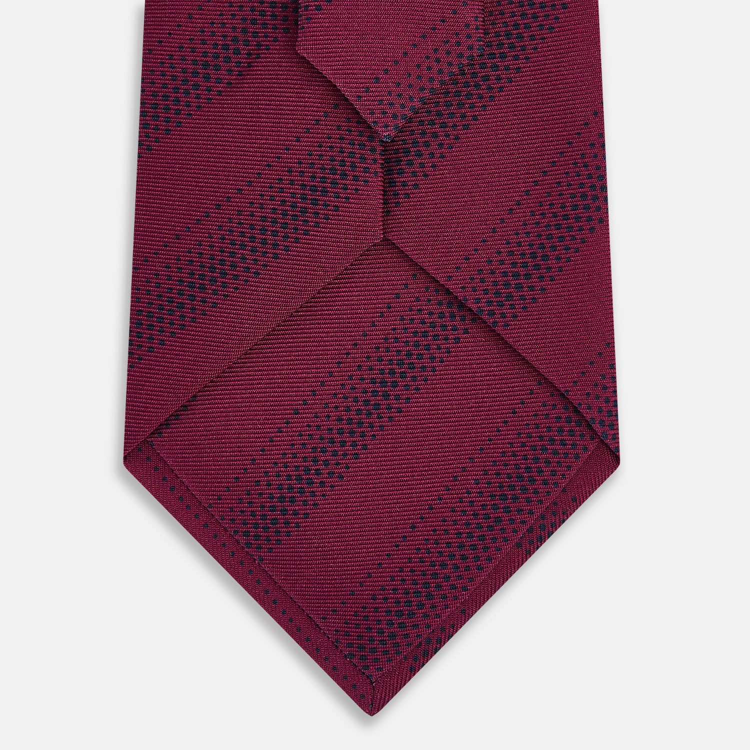 View 3 of product TIES 9.5CM DOT STRIPE PRINTED SILK BURGUNDY OS