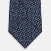 View 3 of product Navy Hatched Mosaic Printed Silk Tie OS
