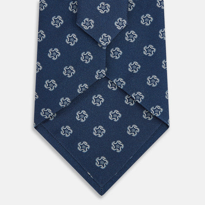 Azzurro Rosette Medallion Printed Silk Tie Image 2