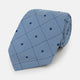 White and Navy Concentric Diamond Printed Silk Tie OS