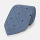 Pale Blue and Navy Concentric Diamond Printed Silk Tie OS
