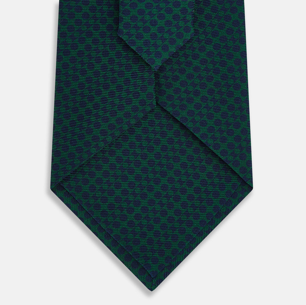 TIES 9.5CM CRCLS AND STR PRINTED SILK FOREST GREEN OS