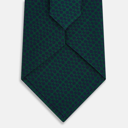 Forest Green Micro-Dot Bar Printed Silk Tie Image 2