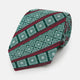 Forest Green and Red Medallion Bar Printed Silk Tie OS