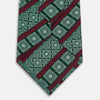 View 3 of product Forest Green and Red Medallion Bar Printed Silk Tie OS