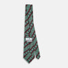 View 4 of product Forest Green and Red Medallion Bar Printed Silk Tie OS