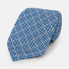 View 1 of product Light Blue Houndstooth Check Printed Silk Tie OS