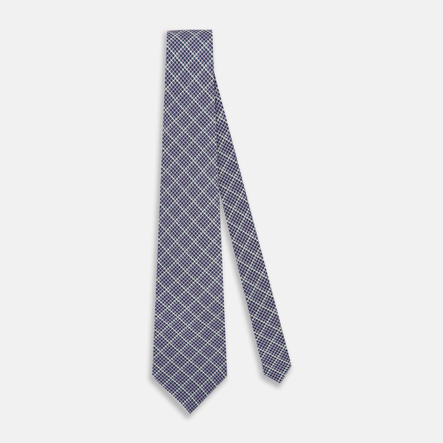 View 2 of product Lilac Houndstooth Check Printed Silk Tie OS