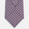 View 3 of product Burgundy and Avio Blue Abstract Quatrefoil Foulard Printed Silk Tie OS