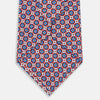View 3 of product Red and Blue Abstract Quatrefoil Foulard Printed Silk Tie OS