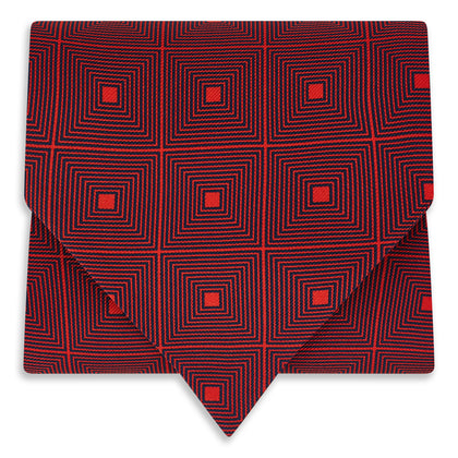 Tulip Red Concentric Diamond Printed Silk Cravat Image 4