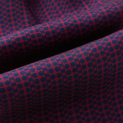 Burgundy Micro-Dot Bar Printed Silk Cravat Image 3