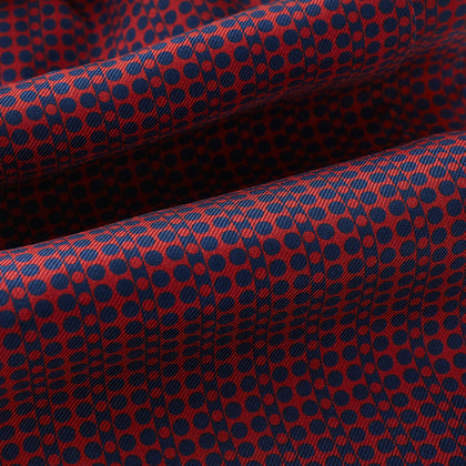 Red Micro-Dot Bar Printed Silk Cravat Image 3
