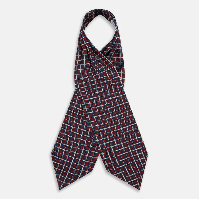Houndstooth Red Ascot Tie in Silk Image 1