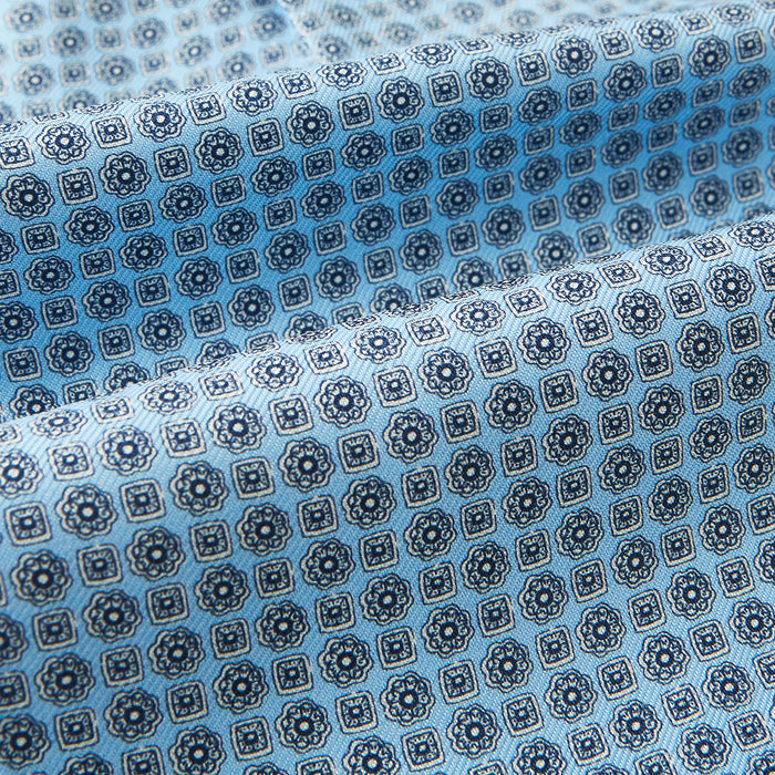 Pale Blue Floral Trellis Silk Cravat Image 3