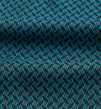 Turquoise Geometric Silk Cravat Image 3