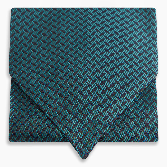 Turquoise Geometric Silk Cravat Image 4