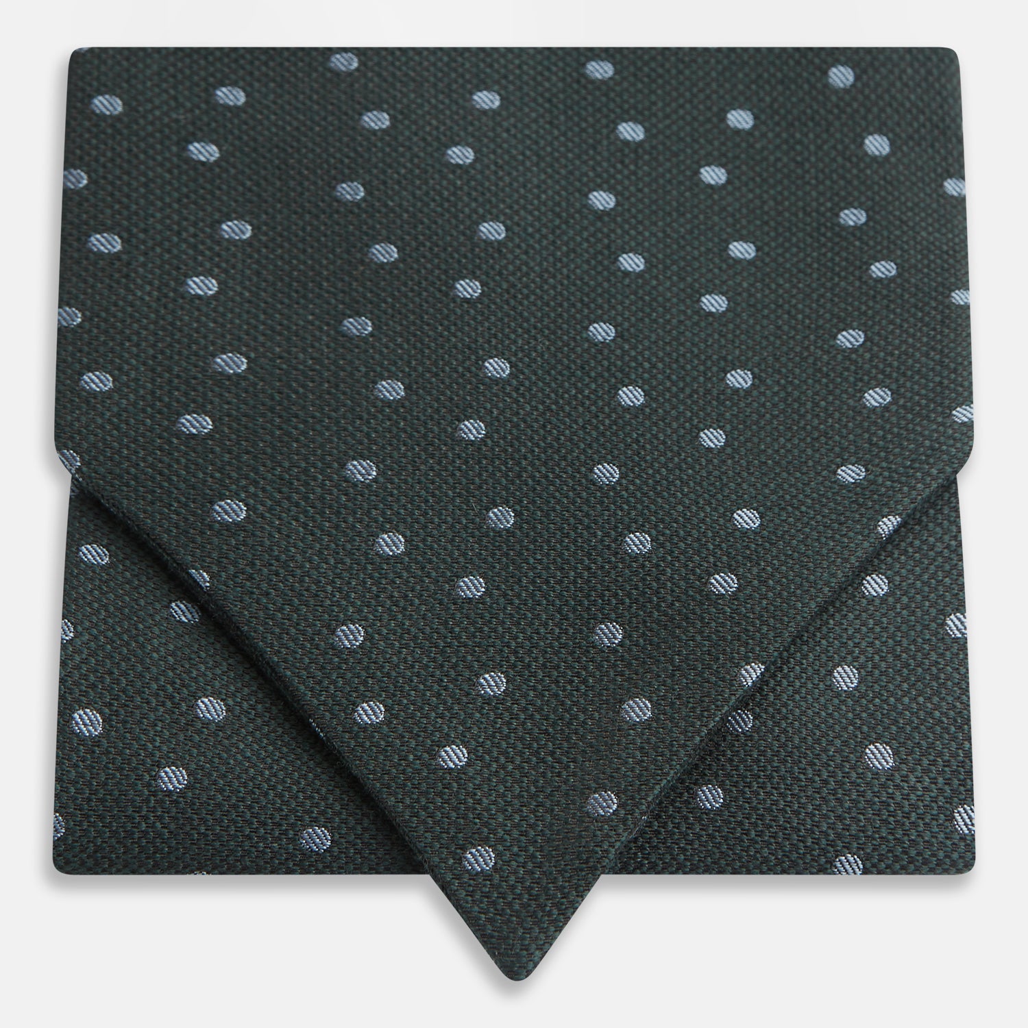 View 1 of product The Turnbull & Asser Pale Blue and Green Micro Dot Cravat features a refined micro dot pattern, blending pale blue and green for a sophisticated look—perfect for adding elegance to any ensemble.