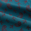 View 4 of product The Turnbull & Asser Teal Paisley Silk Cravat features a refined red paisley and floral pattern, adding a touch of elegance to formal men's attire.