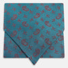 View 1 of product The Turnbull & Asser Teal Paisley Silk Cravat features a refined red paisley and floral pattern, adding a touch of elegance to formal men's attire.