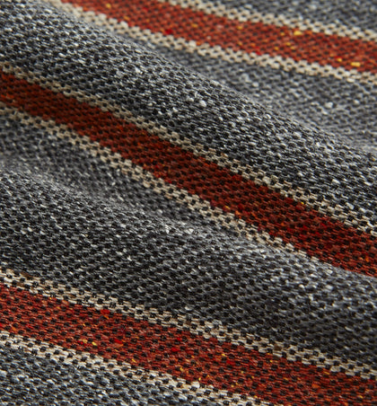 Red Block Stripe Silk Cravat Image 3
