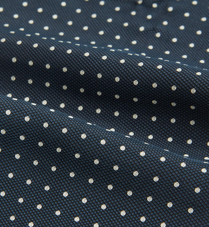 Navy Micro Dot Silk Cravat Image 3