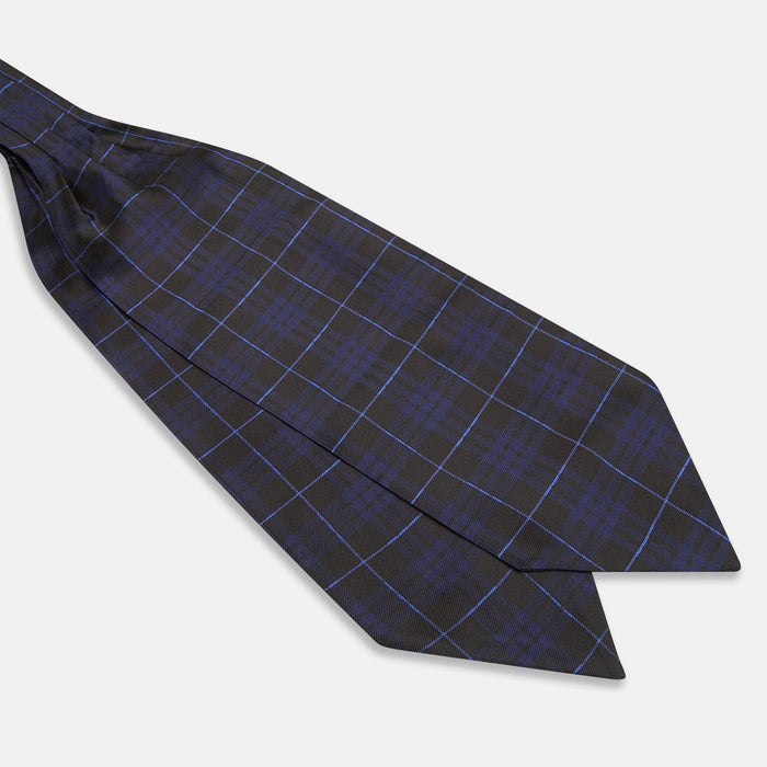 Green Tartan Silk Cravat Image 2