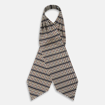 Brown Houndstooth Silk Cravat Image 1